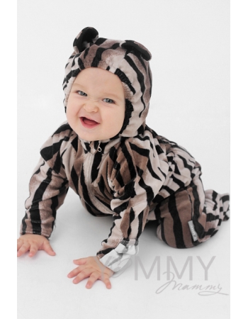 Комбинезон (поддева) флисовый "Тигрёнок", коричневый/черный