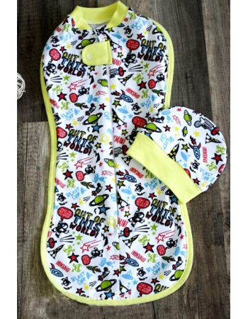 Пеленка кокон для детей трикотажная утепленная, Swaddler Cosmos