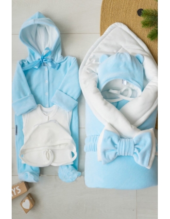 Комплект на выписку на зиму Blue simple (7 предметов)