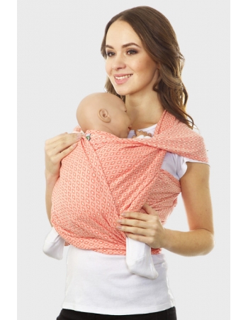 Слинг-шарф алмазного плетения, коралловый