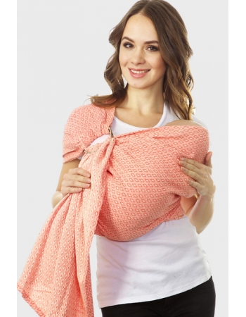 Слинг с кольцами Mums Era алмазного плетения, коралловый