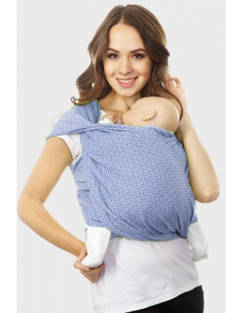 Слинг-шарф алмазного плетения, джинсовый