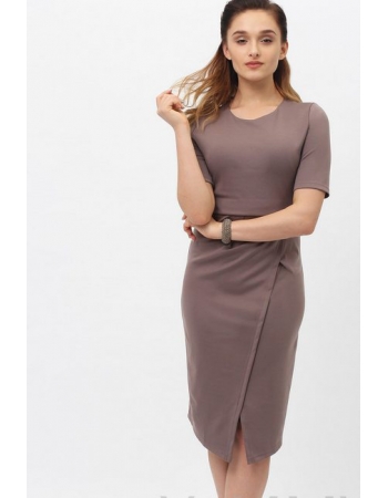Платье для кормящих и беременных с юбкой "тюльпан", темный капучино