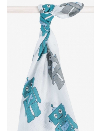 Муслиновая пеленка/простынь для новорожденного Jollein большая, Robot