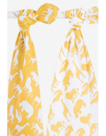 Пеленки муслиновые для новорожденного Jollein, большие, Safari, Safari Ocher