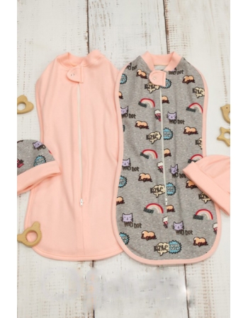 Комплект пеленок-коконов утепленный, цвет Space Cats