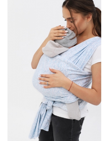 Трикотажный слинг-шарф, голубой меланж