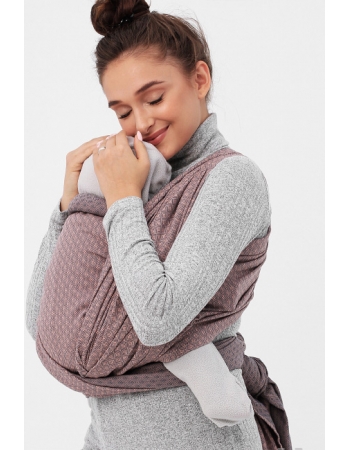 Слинг-шарф алмазного плетения YM, беж/серый