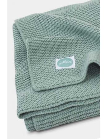Вязаный плед для новорожденных Jollein Basic, зеленый, средний