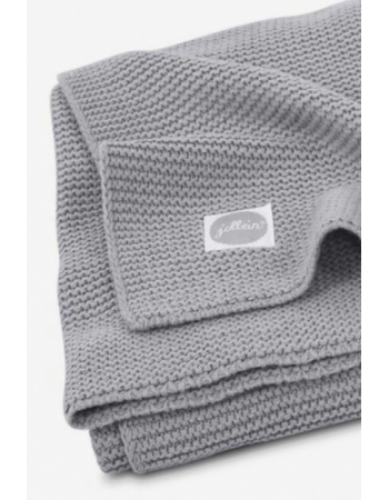 Плед для новорожденных вязаный Jollein Basic, серый, средний