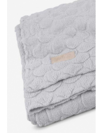 Вязаный плед для новорожденного Jollein Fancy, серый, средний