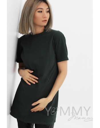 Футболка для кормящих и беременных с вырезом на спинке, хаки