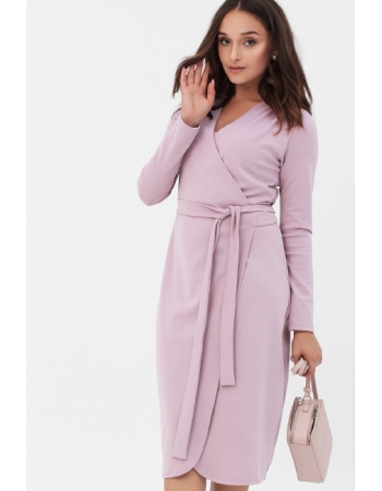 Платье для беременных и кормящих миди на запах, цвет светло-лиловый