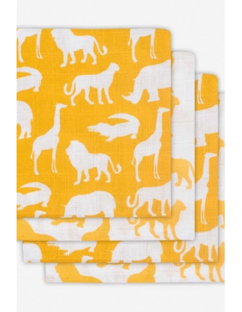 Пеленки муслиновые для новорожденного Jollein средние, Safari, Ocher