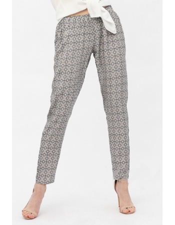 Брюки для кормящих и беременных с принтом ромбы, цвет светло-бежевый