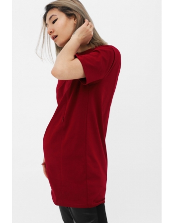 Футболка для кормящих и беременных с вырезом на спинке, бордо