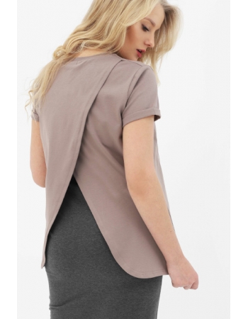 Футболка для кормящих и беременных с запахом на спине, беж