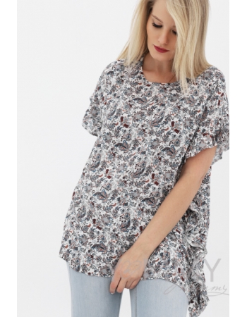 Блуза для беременных и кормящих, цвет экрю/цветы