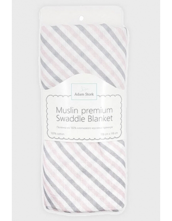 Муслиновая пеленка для новорожденных Adam Stork большая, Pink Stripes