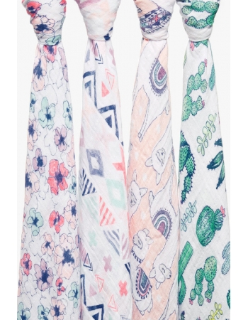 Муслиновые пеленки Aden&Anais для новорожденных большие, набор 4, Trail Blooms