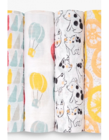 Муслиновые пеленки для новорожденных Aden&Anais, большие, набор 4, Year Of The Pig