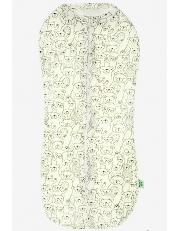 Пеленка-кокон для новорожденных трикотажный, мишки (экрю)