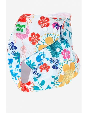 Многоразовый подгузник "Mums Era", Хризантемы, белый (1 вкладыш)
