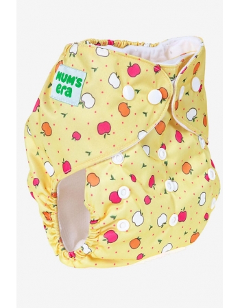 Многоразовый подгузник "Mums Era", Яблоки желтый (1 вкладыш)