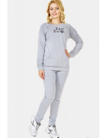 Костюм для беременных и кормящих Super Star, серый меланж