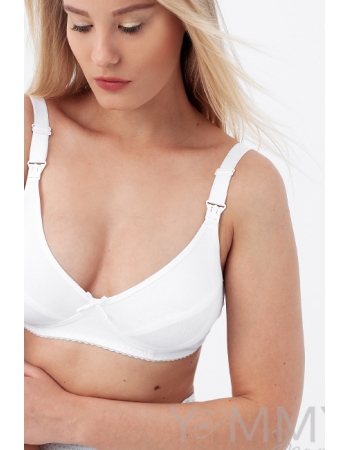 Бюстгальтер для беременных и кормления хлопковый, белый