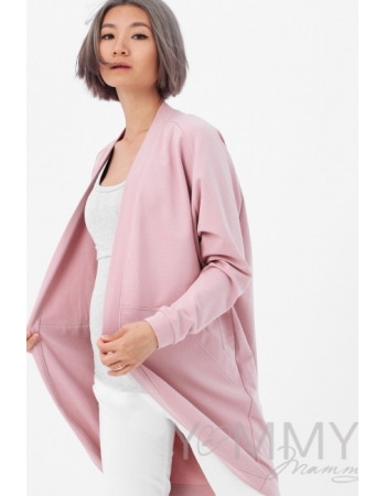 Кардиган для беременных и кормящих с карманами, розовый