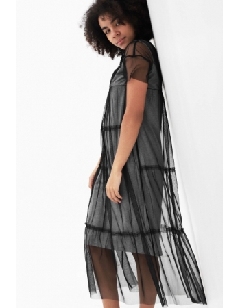 Платье для беременных и кормящих с сеткой, серый меланж