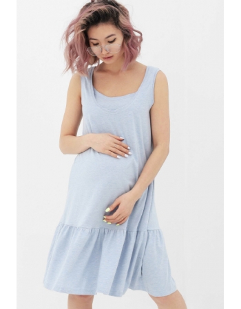 Платье для беременных и кормящих, цвет голубой меланж