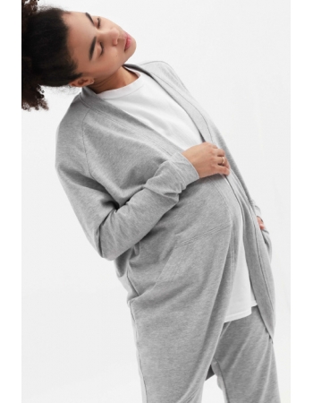 Жакет для беременных и кормящих с карманами, цвет серый меланж