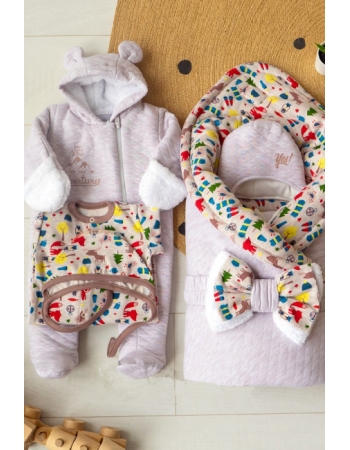 Комплект на выписку холодная зима, Animal Travel (6 предметов)
