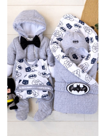 Комплект на выписку холодная зима, Baby Batman (7 предметов)
