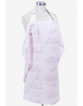 Накидка для кормления муслиновая Bebe Au Lait, Carousel Pink