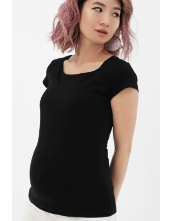 Футболка для беременных и кормящих, цвет черный