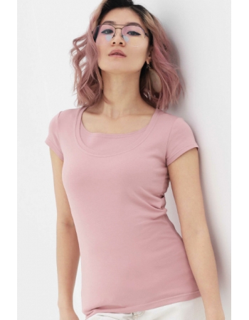 Футболка для кормящих и беременных, пудрово-розовая