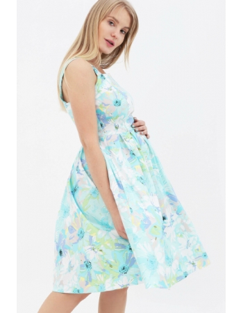 Платье-сарафан для беременных и кормящий с цветочным принтом, ментол