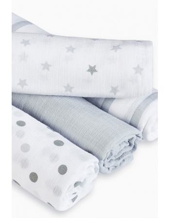 Муслиновые пеленки Aden by Aden&Anais, большие, набор 4, Dove