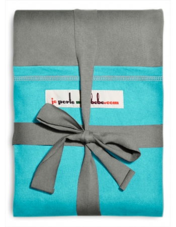 Слинг-шарф JPMBB трикотажный, цвет "светло-серый-бирюза"