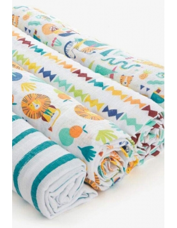 Пеленки муслиновые Aden by Aden Anais для новорожденных, большие, набор 4, Going Bananas