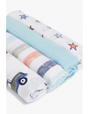 Пеленки муслиновые Aden by Aden&Anais, большие, набор 4, Hit The Road