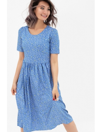 Платье для кормящих и беременных с рисунком, цвет голубое
