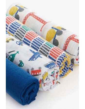 Муслиновые пеленки Aden by Aden&Anais, большие, набор 4, Trucking Along