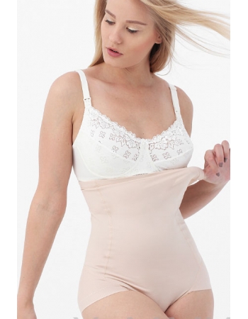 Трусики корректирующие для беременных и послеродовые с ажурным краем, бежевые