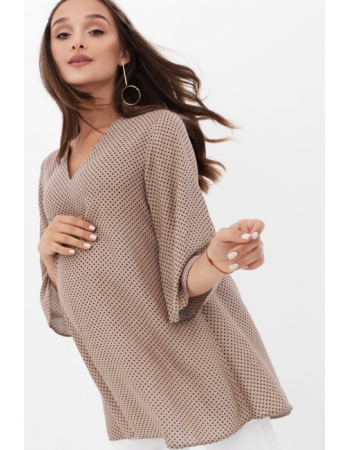 Блуза для беременных в горошек, цвет бежевый
