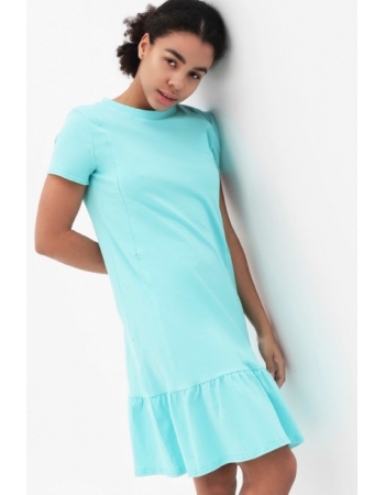 Платье для беременных и кормящих с воланом, цвет ментоловый