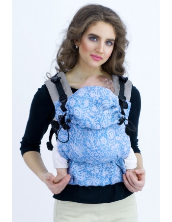 Эрго-рюкзак для новорожденных Diva Milano Veneziano Cielo Simple One! с шелком и льном